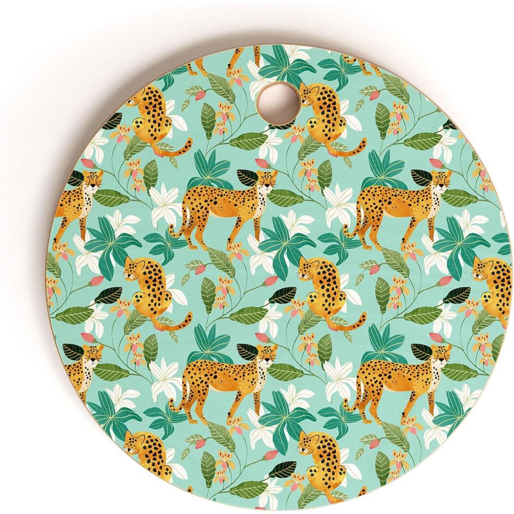 imageSociety6 Bamboo Cutting Board Kitchen Decor by 83 Oranges  Unique Cutting Boards for Kitchen 16 x 105 x 05 White PigeonsCheetah Jungle