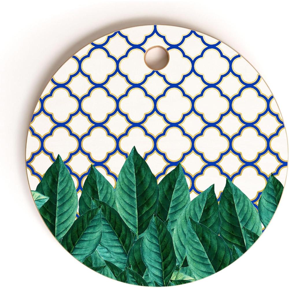 imageSociety6 Bamboo Cutting Board Kitchen Decor by 83 Oranges  Unique Cutting Boards for Kitchen 16 x 105 x 05 White PigeonsLeaves And Tiles