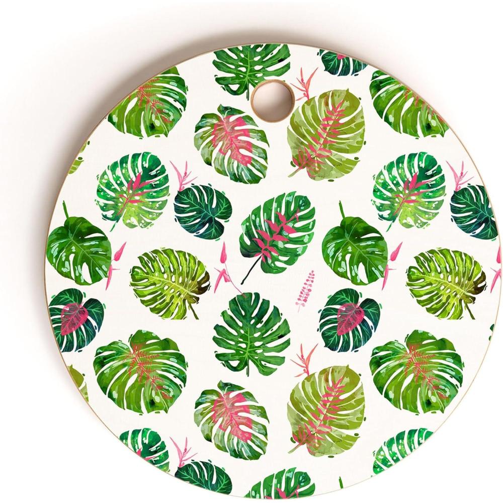 imageSociety6 Bamboo Cutting Board Kitchen Decor by 83 Oranges  Unique Cutting Boards for Kitchen 16 x 105 x 05 White PigeonsMonstera Love