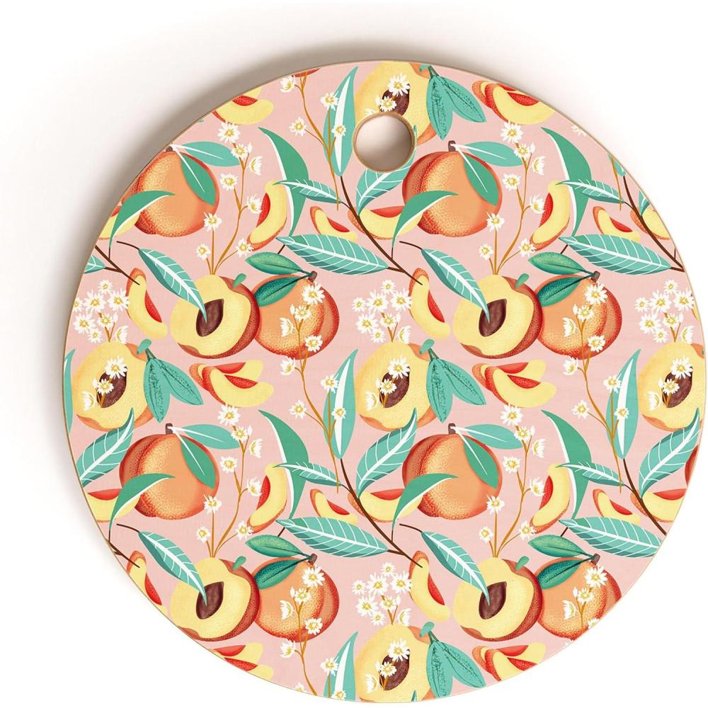imageSociety6 Bamboo Cutting Board Kitchen Decor by 83 Oranges  Unique Cutting Boards for Kitchen 16 x 105 x 05 White PigeonsPeach Season