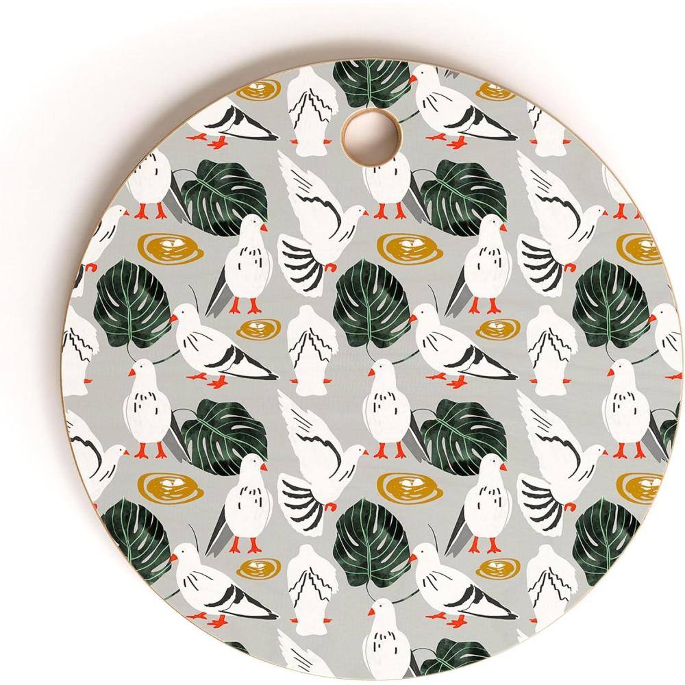 imageSociety6 Bamboo Cutting Board Kitchen Decor by 83 Oranges  Unique Cutting Boards for Kitchen 16 x 105 x 05 White PigeonsWhite Pigeons