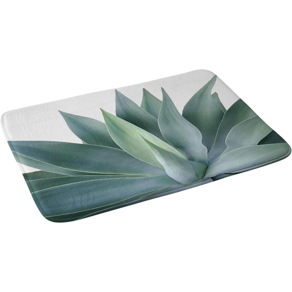 imageSociety6 Bath Mat  Bathroom Decor by Gale Switzer  NonSlip Memory Foam Bathroom Rugs Soft Microfiber Machine Washable 17 x 24 Agave Geometrics PinkAgave Blanco