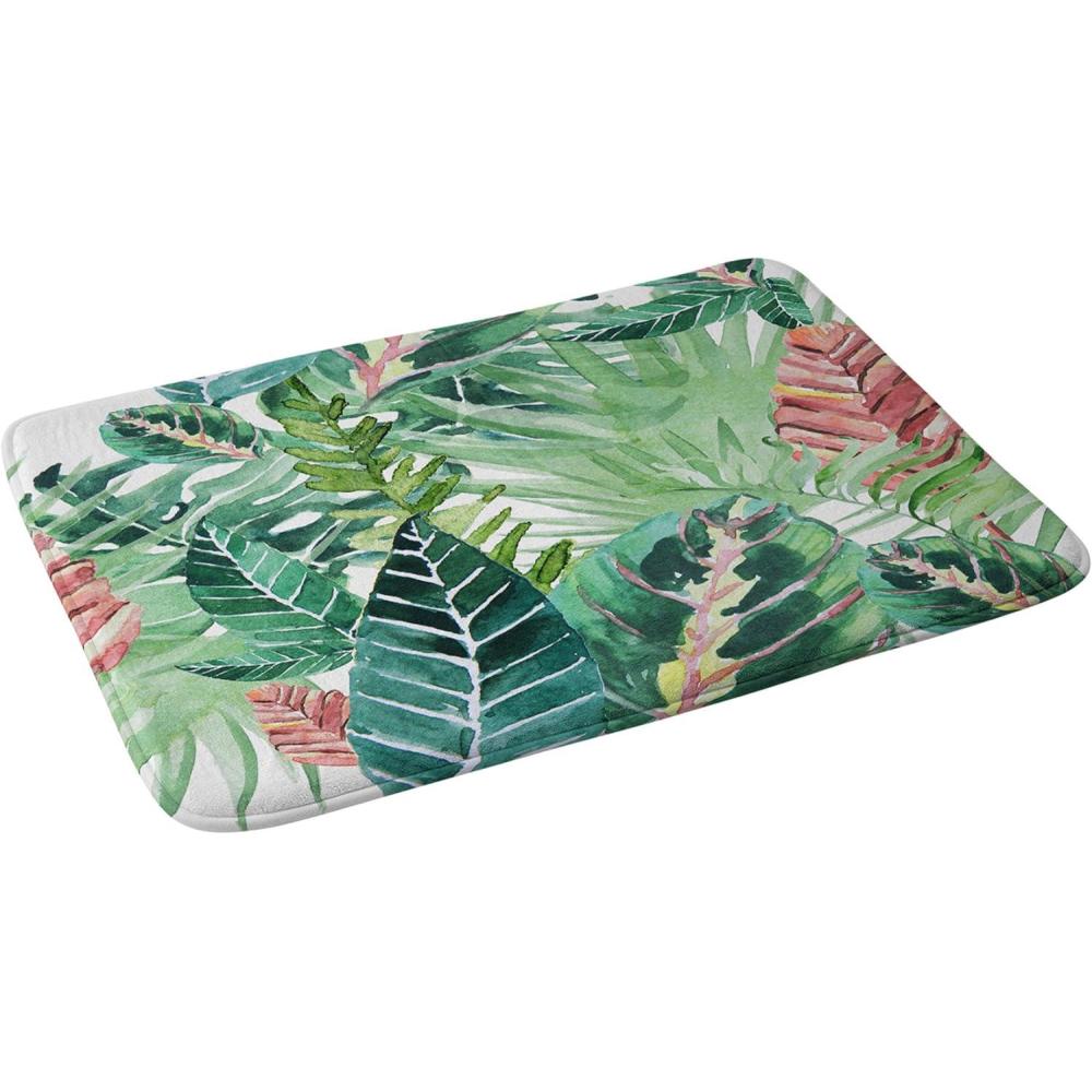 imageSociety6 Bath Mat  Bathroom Decor by Gale Switzer  NonSlip Memory Foam Bathroom Rugs Soft Microfiber Machine Washable 17 x 24 Agave Geometrics PinkHavana Jungle