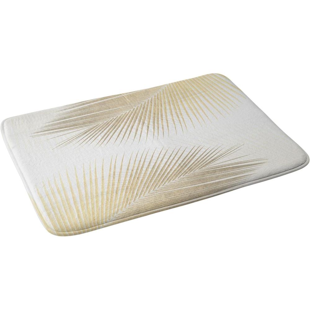 imageSociety6 Bath Mat  Bathroom Decor by Gale Switzer  NonSlip Memory Foam Bathroom Rugs Soft Microfiber Machine Washable 17 x 24 Agave Geometrics PinkPalm Leaf Synchronicity