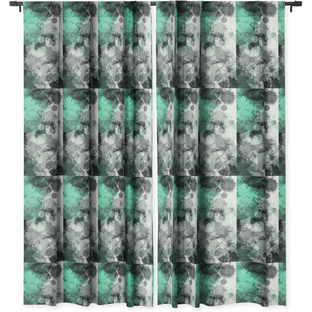 imageSociety6 Blackout Curtains Window Decor by Sheila WenzelGanny Extra Long Floor to Ceiling Curtains 50 x 96 Rainbow CascadeMint Green Paint Splatter Abstract