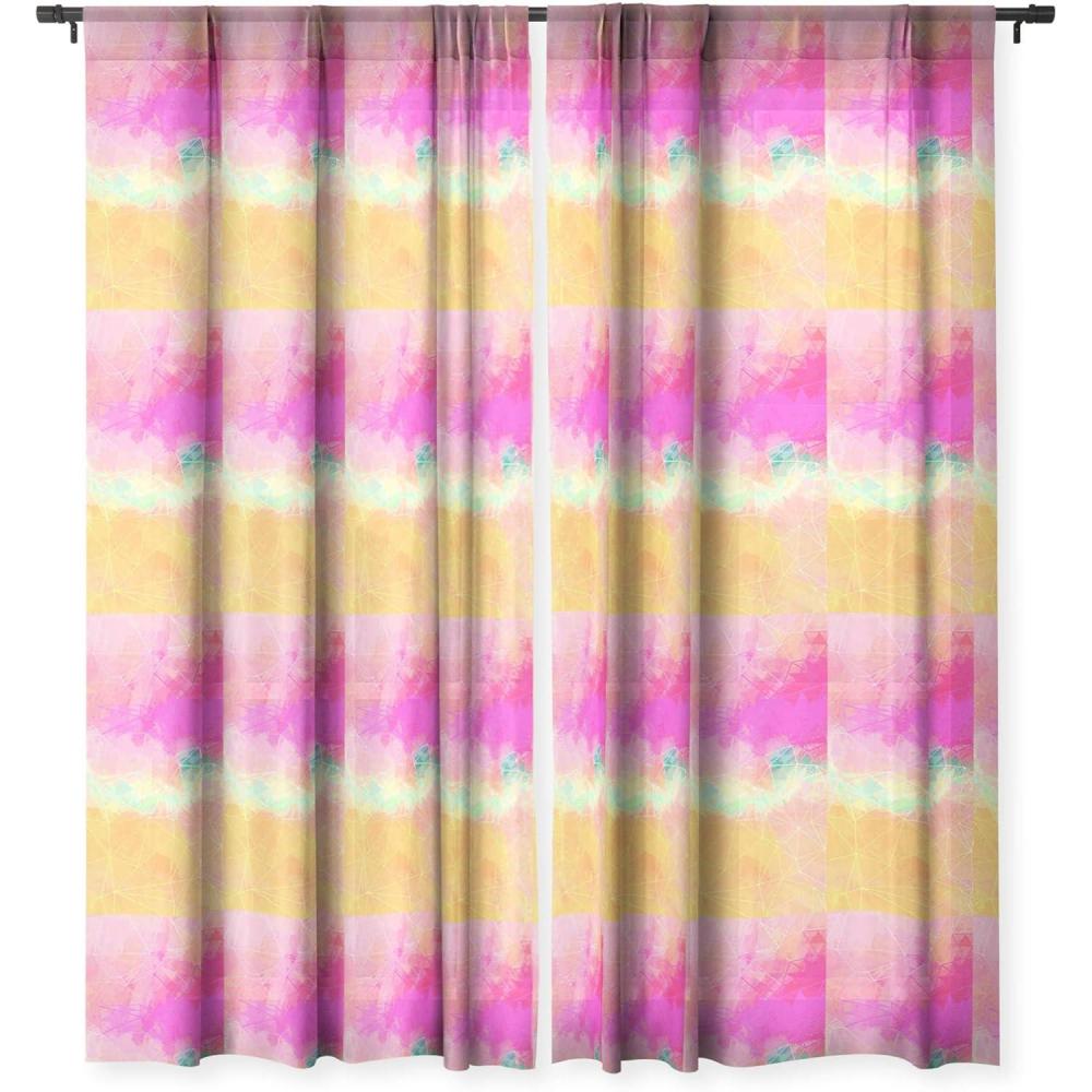imageSociety6 Blackout Curtains Window Decor by Sheila WenzelGanny Extra Long Floor to Ceiling Curtains 50 x 96 Rainbow CascadeModern Pastel Rainbow Cascade