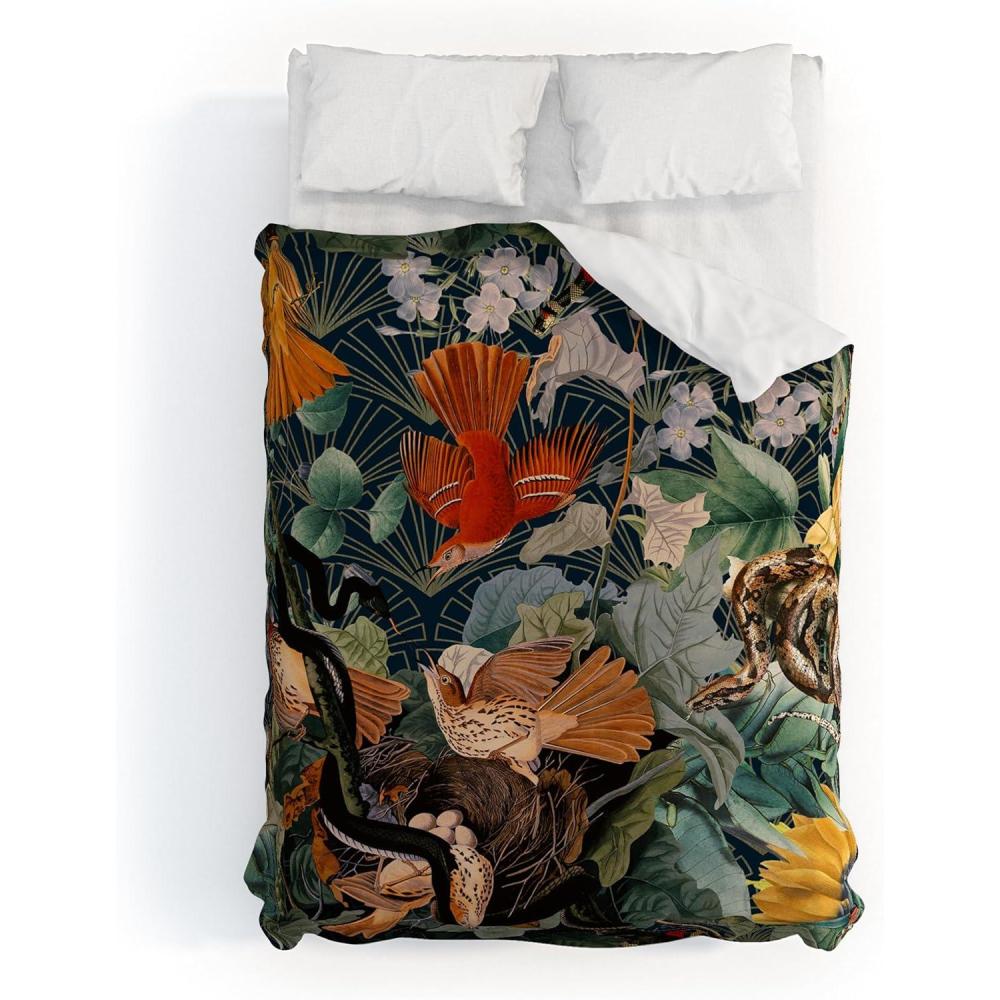 imageSociety6 Burcu Korkmazyurek Summer Botanical Garden VIII King Duvet Cover and 2 Pillow Shams Set MultiFullQueen