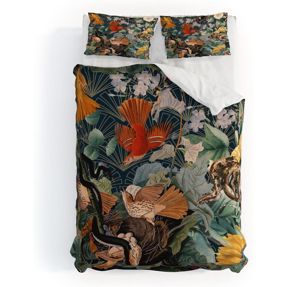 imageSociety6 Burcu Korkmazyurek Summer Botanical Garden VIII King Duvet Cover and 2 Pillow Shams Set MultiKing