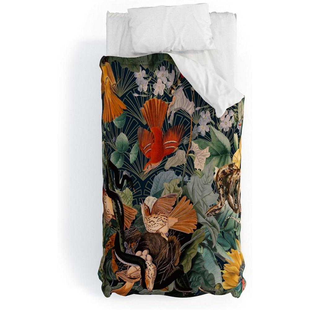 imageSociety6 Burcu Korkmazyurek Summer Botanical Garden VIII King Duvet Cover and 2 Pillow Shams Set MultiTwin