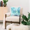 Society6 Modern Tropical Vintage Indigo Palm Throw Pillow, 18″x18″, Blue(Tropical Palm Pattern)