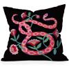 Society6 Indoor Throw Pillows – Home Decor by Misha Blaise Design – Decorative Accent Pillows for Couch or Bed, 16″ x 16″, Buen Dia(Garden Snake)