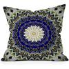 Society6 Indoor Throw Pillows – Home Decor by Sheila Wenzel-Ganny – Decorative Accent Pillows for Couch or Bed, 16″ x 16″, Contemporary Blue Bubble(Bohemian Blue Gold Mandala)