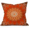 Society6 Indoor Throw Pillows – Home Decor by Sheila Wenzel-Ganny – Decorative Accent Pillows for Couch or Bed, 16″ x 16″, Contemporary Blue Bubble(Detailed Orange Boho Mandala)