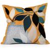 Society6 Modern Tropical Vintage Indigo Palm Throw Pillow, 18″x18″, Blue(Ivy In The Courtyard)