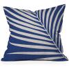 Society6 Modern Tropical Vintage Indigo Palm Throw Pillow, 18″x18″, Blue(Vintage Indigo Palm)