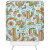 Society6 Shower Curtain – Bathroom Decor by Doodle by Meg – Fabric Shower Curtains for Bathroom, 72″ x 69″, Psychedelic Space(Rainbow Cacti)