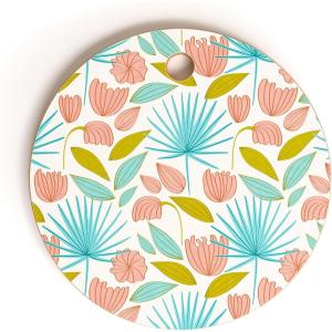 Society6 Bamboo Cutting Board- Kitchen Decor by 83 Oranges – Unique Cutting Boards for Kitchen, 16″ x 10.5″ x 0.5″, White Pigeons(Divine Floral)