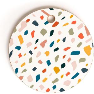 Society6 Bamboo Cutting Board- Kitchen Decor by 83 Oranges – Unique Cutting Boards for Kitchen, 16″ x 10.5″ x 0.5″, White Pigeons(Terrazzo Love)