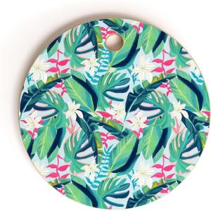 Society6 Bamboo Cutting Board- Kitchen Decor by 83 Oranges – Unique Cutting Boards for Kitchen, 16″ x 10.5″ x 0.5″, White Pigeons(Tropical Eye Candy)