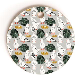 Society6 Bamboo Cutting Board- Kitchen Decor by 83 Oranges – Unique Cutting Boards for Kitchen, 16″ x 10.5″ x 0.5″, White Pigeons(White Pigeons)