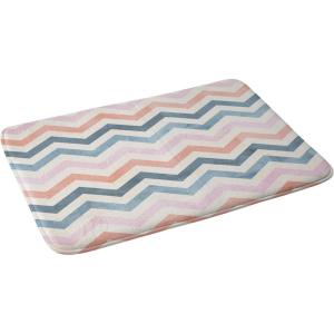 Society6 Bath Mat – Bathroom Decor by Emanuela Carratoni – Non-Slip Memory Foam Bathroom Rugs, Soft Microfiber, Machine Washable, 17″ x 24″, 70’s Floral(Boho Chevron)