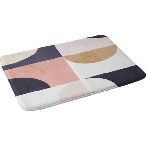 Society6 Bath Mat – Bathroom Decor by Emanuela Carratoni – Non-Slip Memory Foam Bathroom Rugs, Soft Microfiber, Machine Washable, 17″ x 24″, 70’s Floral(Geometric Moontime II)