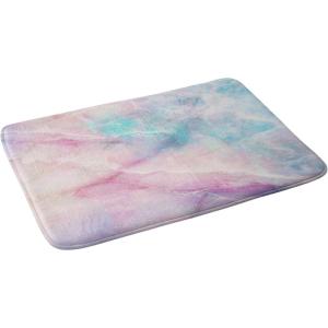 Society6 Bath Mat – Bathroom Decor by Emanuela Carratoni – Non-Slip Memory Foam Bathroom Rugs, Soft Microfiber, Machine Washable, 17″ x 24″, 70’s Floral(Iridescent Marble)