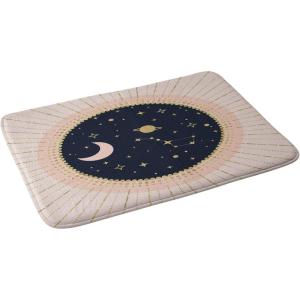 Society6 Bath Mat – Bathroom Decor by Emanuela Carratoni – Non-Slip Memory Foam Bathroom Rugs, Soft Microfiber, Machine Washable, 17″ x 24″, 70’s Floral(Love in Space)