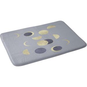 Society6 Bath Mat – Bathroom Decor by Emanuela Carratoni – Non-Slip Memory Foam Bathroom Rugs, Soft Microfiber, Machine Washable, 17″ x 24″, 70’s Floral(Moons Bath Time)