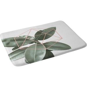 Society6 Bath Mat – Bathroom Decor by Gale Switzer – Non-Slip Memory Foam Bathroom Rugs, Soft Microfiber, Machine Washable, 17″ x 24″, Agave Geometrics Pink(Geometric Greenery)