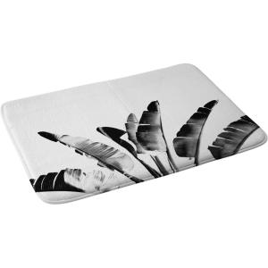 Society6 Bath Mat – Bathroom Decor by Gale Switzer – Non-Slip Memory Foam Bathroom Rugs, Soft Microfiber, Machine Washable, 17″ x 24″, Agave Geometrics Pink(Traveler Palm Bw)