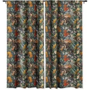 Society6 Blackout Curtains – Window Decor by Burcu Korkmazyurek – Extra Long Floor to Ceiling Curtains, 50″ x 96″, Summer Botanical Garden IX(Birds and Snakes)