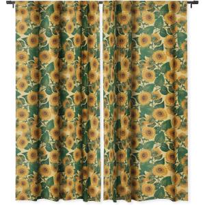 Society6 Blackout Curtains – Window Decor by Burcu Korkmazyurek – Extra Long Floor to Ceiling Curtains, 50″ x 96″, Summer Botanical Garden IX(Helianthus Annuus)