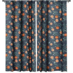 Society6 Blackout Curtains – Window Decor by Burcu Korkmazyurek – Extra Long Floor to Ceiling Curtains, 50″ x 96″, Summer Botanical Garden IX(Lemon and Leaf Pattern VI)