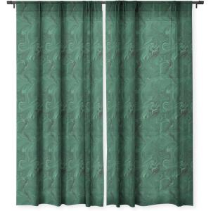 Society6 Blackout Curtains – Window Decor by Sheila Wenzel-Ganny – Extra Long Floor to Ceiling Curtains, 50″ x 96″, Rainbow Cascade(Emerald Green Abstract)