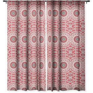 Society6 Blackout Curtains – Window Decor by Sheila Wenzel-Ganny – Extra Long Floor to Ceiling Curtains, 50″ x 96″, Rainbow Cascade(Red White Bohemian Mandala)