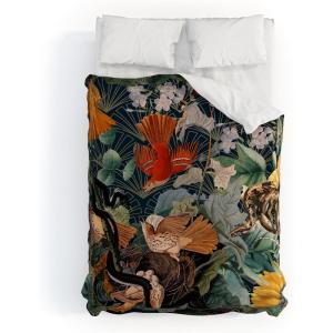 Society6 Burcu Korkmazyurek Summer Botanical Garden VIII King Duvet Cover and 2 Pillow Shams Set, Multi(Full/Queen)