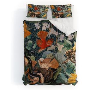 Society6 Burcu Korkmazyurek Summer Botanical Garden VIII King Duvet Cover and 2 Pillow Shams Set, Multi(King)