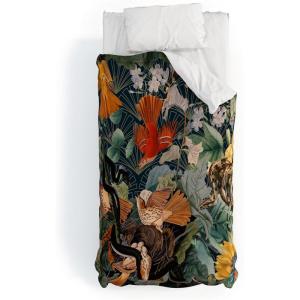 Society6 Burcu Korkmazyurek Summer Botanical Garden VIII King Duvet Cover and 2 Pillow Shams Set, Multi(Twin)