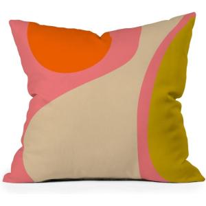 Society6 Home Annick-Decorative Accent Couch or Bed Throw Pillow Insert, 16″x16″, Palm Leaves Arch Pattern Rust(Abstract Composition Modern)