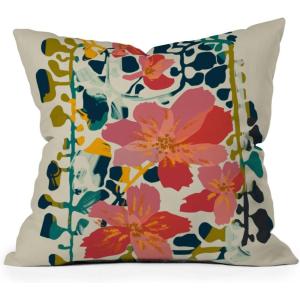 Society6 Home Annick-Decorative Accent Couch or Bed Throw Pillow Insert, 16″x16″, Palm Leaves Arch Pattern Rust(Colorful Orchid)