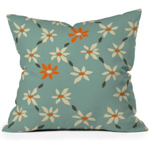 Society6 Home Annick-Decorative Accent Couch or Bed Throw Pillow Insert, 16″x16″, Palm Leaves Arch Pattern Rust(Daily Pattern Retro Flower No 1)