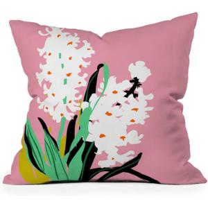 Society6 Home Annick-Decorative Accent Couch or Bed Throw Pillow Insert, 16″x16″, Palm Leaves Arch Pattern Rust(Flower Market Amsterdam I)