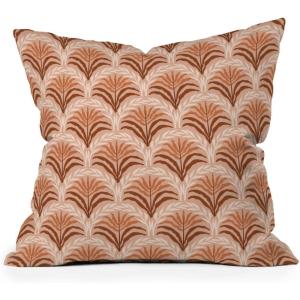 Society6 Home Annick-Decorative Accent Couch or Bed Throw Pillow Insert, 16″x16″, Palm Leaves Arch Pattern Rust(Palm Leaves Arch Pattern Rust)