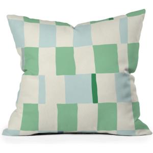 Society6 Home Annick-Decorative Accent Couch or Bed Throw Pillow Insert, 16″x16″, Palm Leaves Arch Pattern Rust(Summer Check Hand Drawn Mint)