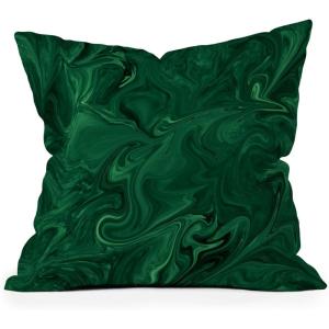 Society6 Indoor Throw Pillows – Home Decor by Sheila Wenzel-Ganny – Decorative Accent Pillows for Couch or Bed, 16″ x 16″, Contemporary Blue Bubble(Emerald Green Abstract)