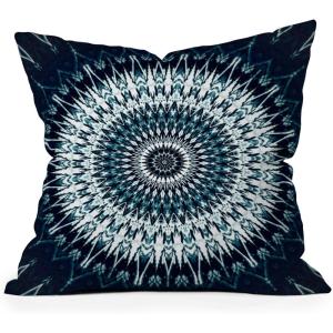 Society6 Indoor Throw Pillows – Home Decor by Sheila Wenzel-Ganny – Decorative Accent Pillows for Couch or Bed, 16″ x 16″, Contemporary Blue Bubble(Indigo Navy White Mandala)