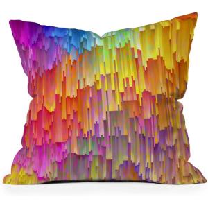 Society6 Indoor Throw Pillows – Home Decor by Sheila Wenzel-Ganny – Decorative Accent Pillows for Couch or Bed, 16″ x 16″, Contemporary Blue Bubble(Rainbow Cascade)