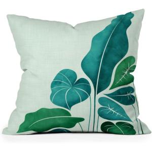 Society6 Modern Tropical Vintage Indigo Palm Throw Pillow, 18″x18″, Blue(Cacophony)