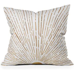 Society6 Modern Tropical Vintage Indigo Palm Throw Pillow, 18″x18″, Blue(Let The Sunshine In)